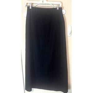 Vintage Talbots 100% Wool Maxi Pencil Skirt Black Size 6 Made In USA FLAW